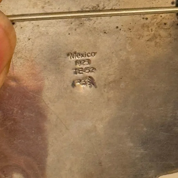 Sterling Silver .925 & Abalone Shell Brooch Taxco Mexico TE52 Vintage 70s 80s - Picture 5 of 16